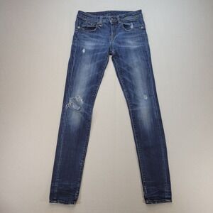 R13 Blue Distressed Skinny Jeans